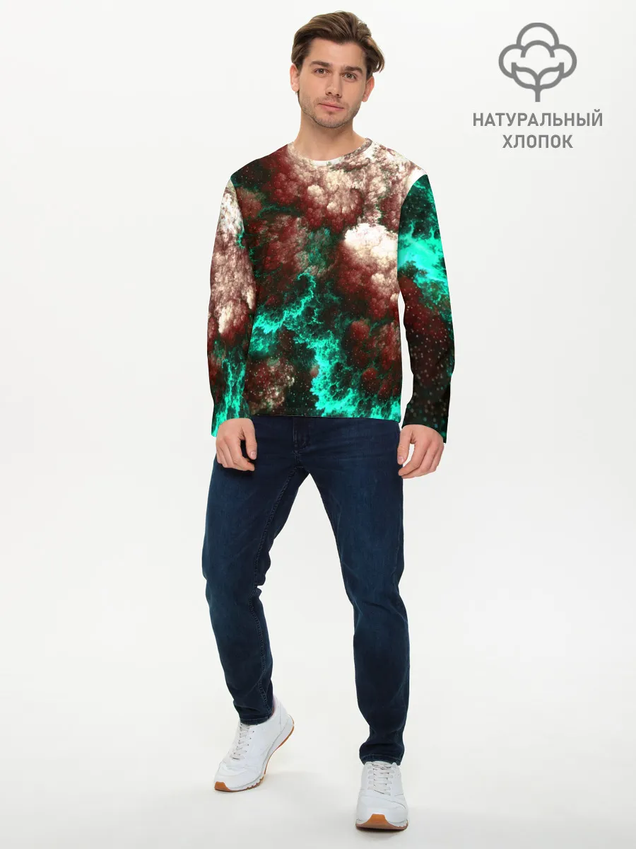 Мужской лонгслив базовый / НЕОНОВЫЙ КОСМОС