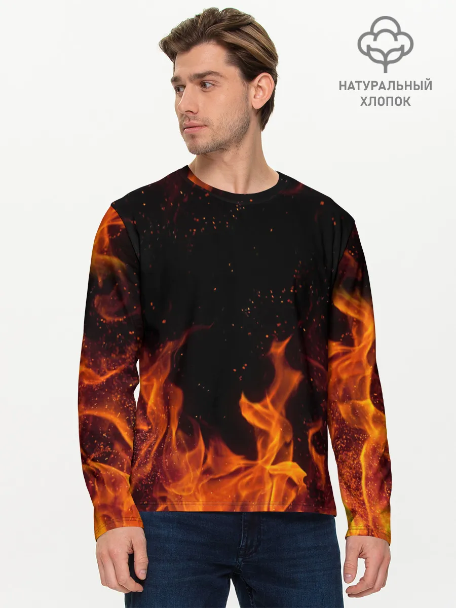 Мужской лонгслив базовый / ОГОНЬ | FIRE