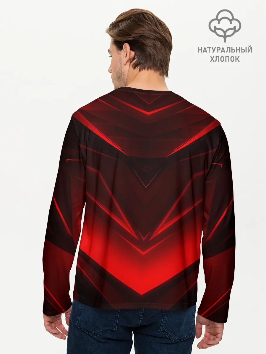 Мужской лонгслив базовый / GEOMETRY STRIPES | КРАСНАЯ ГЕОМЕТРИЯ
