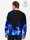 Мужской лонгслив базовый / СИНИЙ ОГОНЬ ГЛИТЧ | BLUE FIRE GLITCH