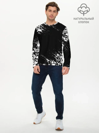 Мужской лонгслив базовый / БЕЛЫЕ ЧЕРЕПА | WHITE SKULLS