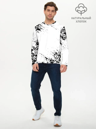 Мужской лонгслив базовый / БЕЛЫЕ ЧЕРЕПА | WHITE SKULLS