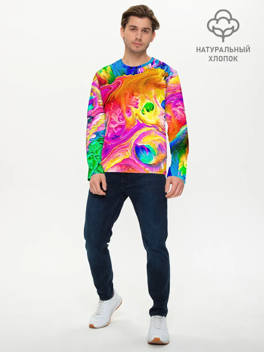 Мужской лонгслив базовый / TIE DYE | ЯРКИЕ КРАСКИ