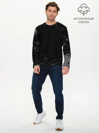Мужской лонгслив базовый / СЕРЫЕ БРЫЗГИ | GREY SPRAY
