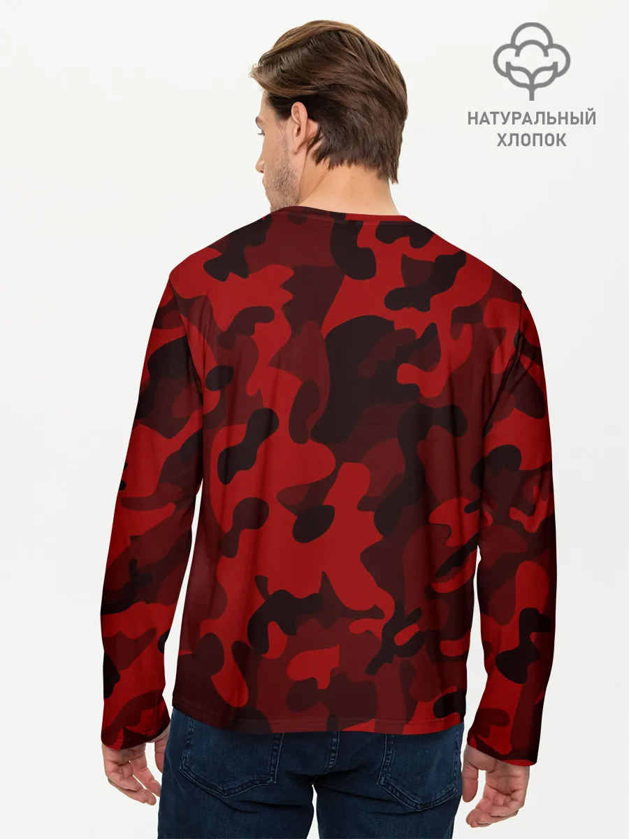 Мужской лонгслив базовый / RED MILITARY | КРАСНЫЙ КАМУФЛЯЖ