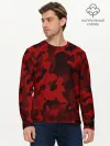 Мужской лонгслив базовый / RED MILITARY | КРАСНЫЙ КАМУФЛЯЖ