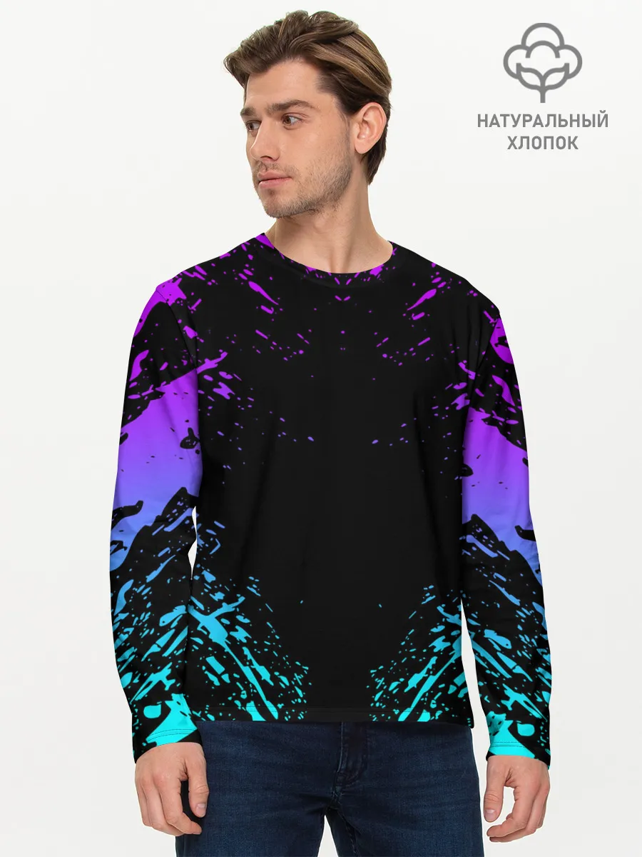 Мужской лонгслив базовый / НЕОНОВЫЕ БРЫЗГИ