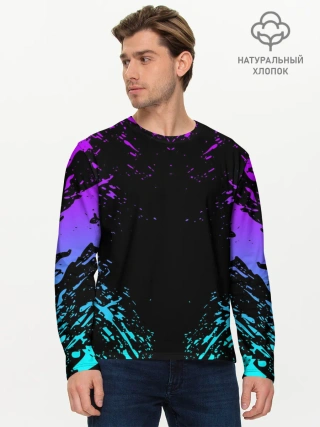 Мужской лонгслив базовый / НЕОНОВЫЕ БРЫЗГИ