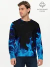 Мужской лонгслив базовый / СИНИЙ ОГОНЬ | BLUE FIRE