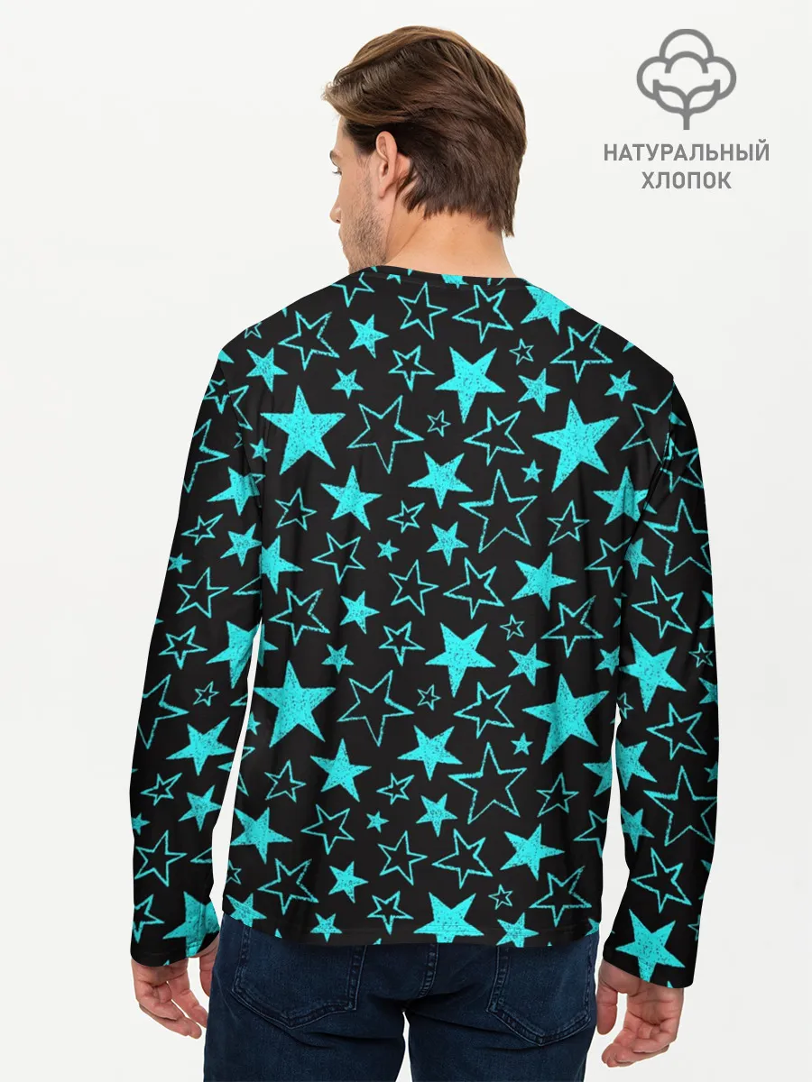 Мужской лонгслив базовый / Звёздочки
