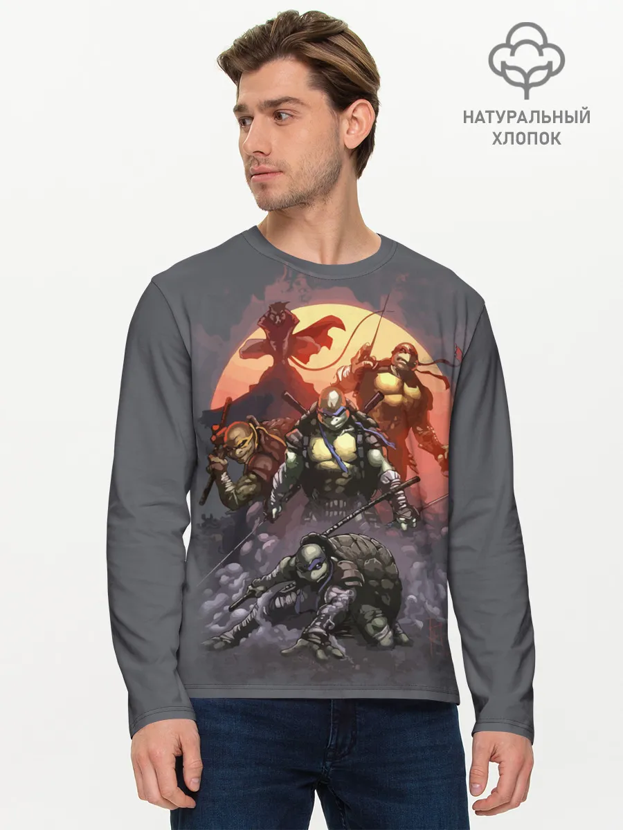 Мужской лонгслив базовый / Черепашки-ниндзя