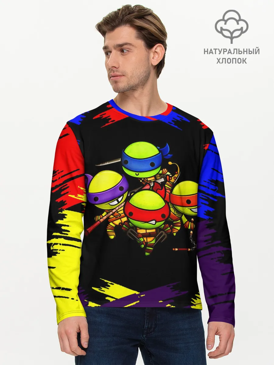 Мужской лонгслив базовый / Ниндзя Супер Черепашки