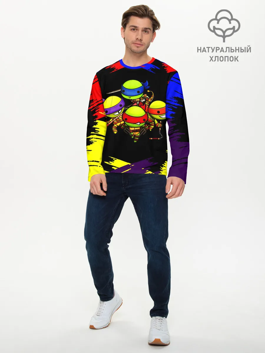 Мужской лонгслив базовый / Ниндзя Супер Черепашки