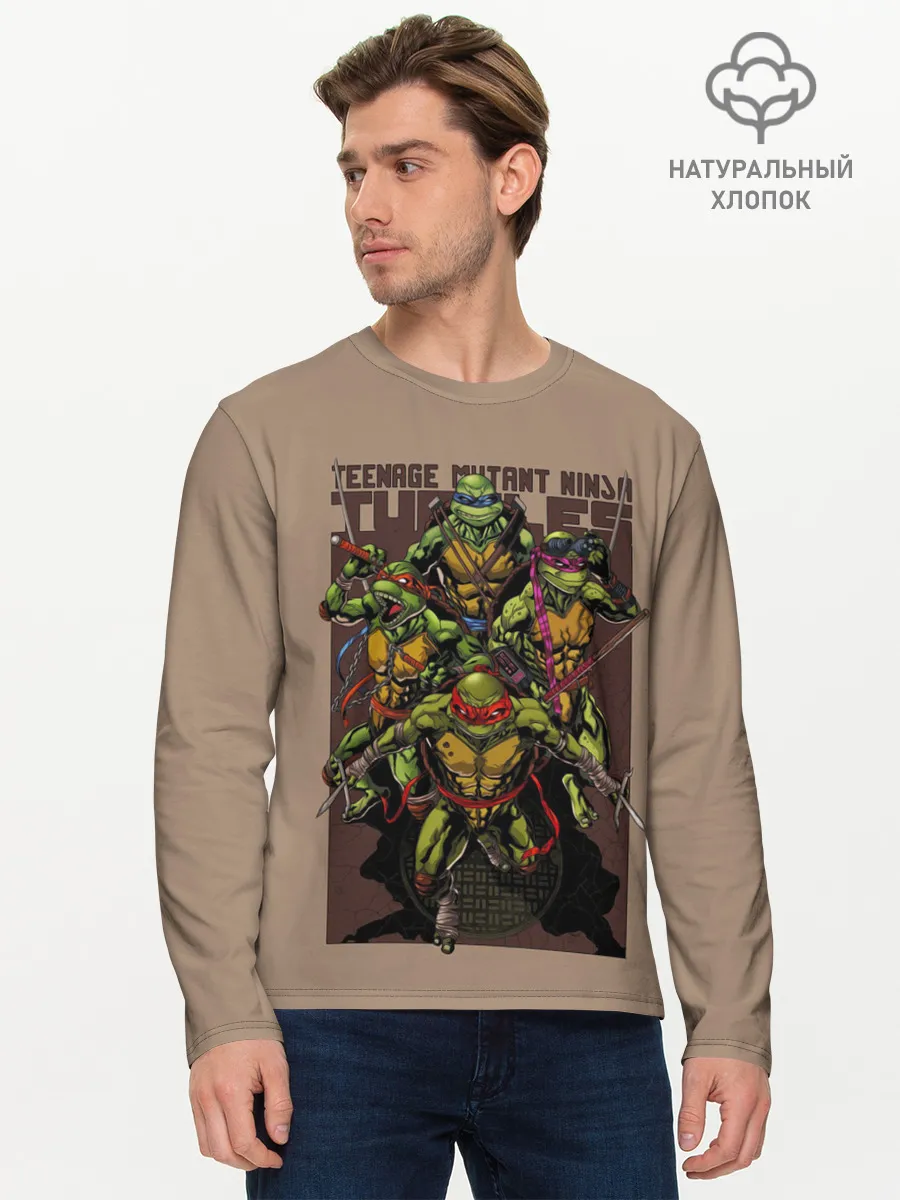 Мужской лонгслив базовый / Черепашки-ниндзя