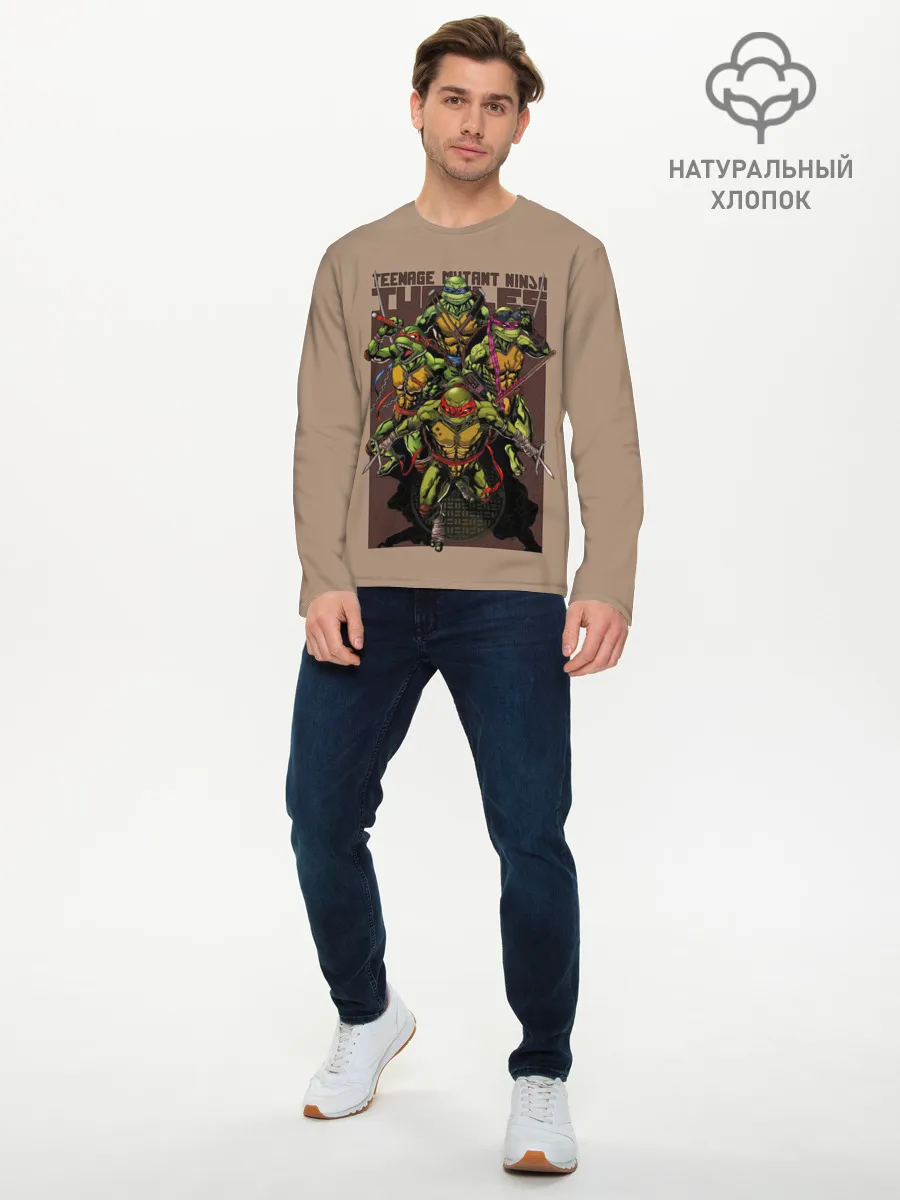 Мужской лонгслив базовый / Черепашки-ниндзя