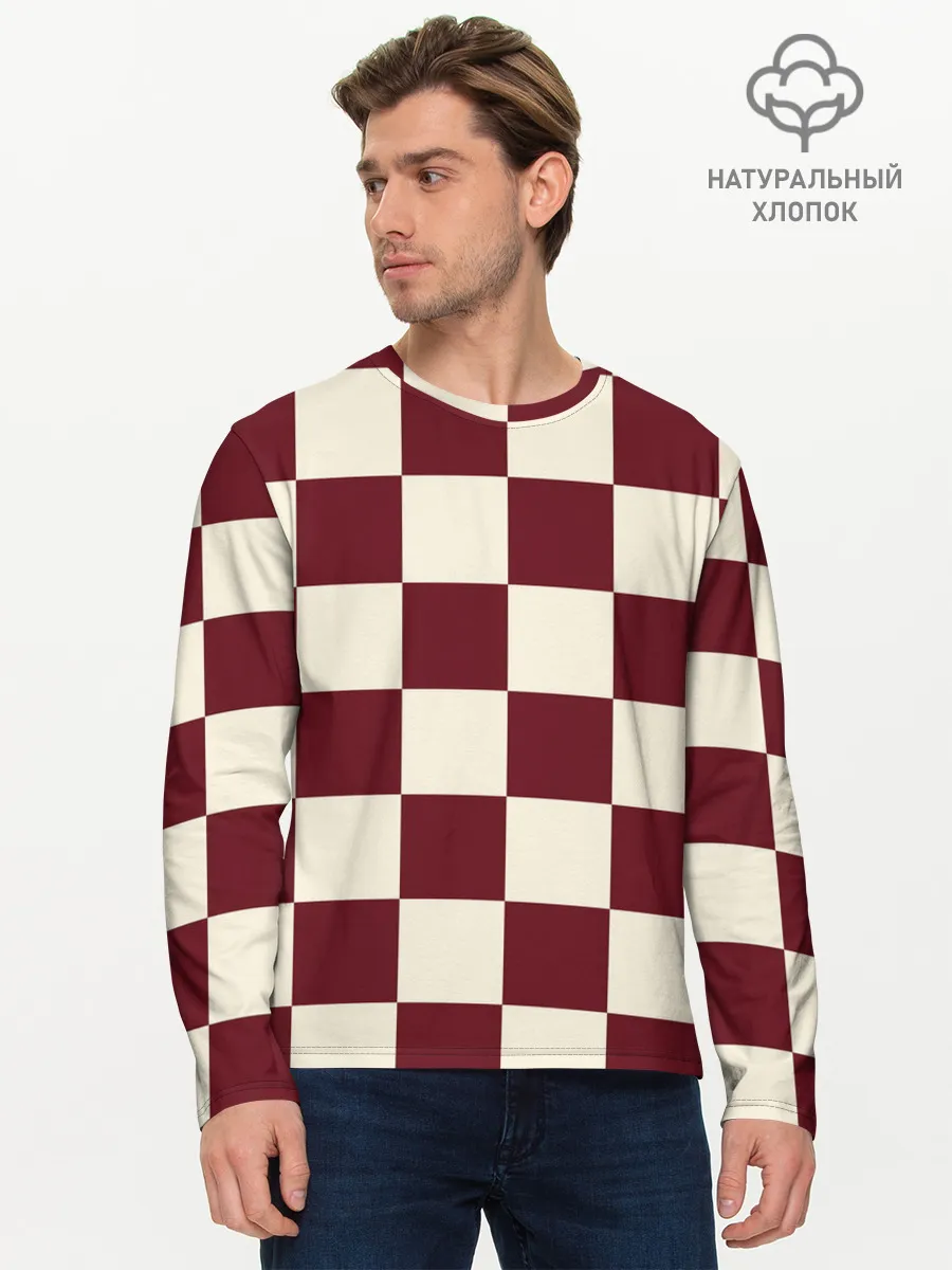 Мужской лонгслив базовый / Шахматка