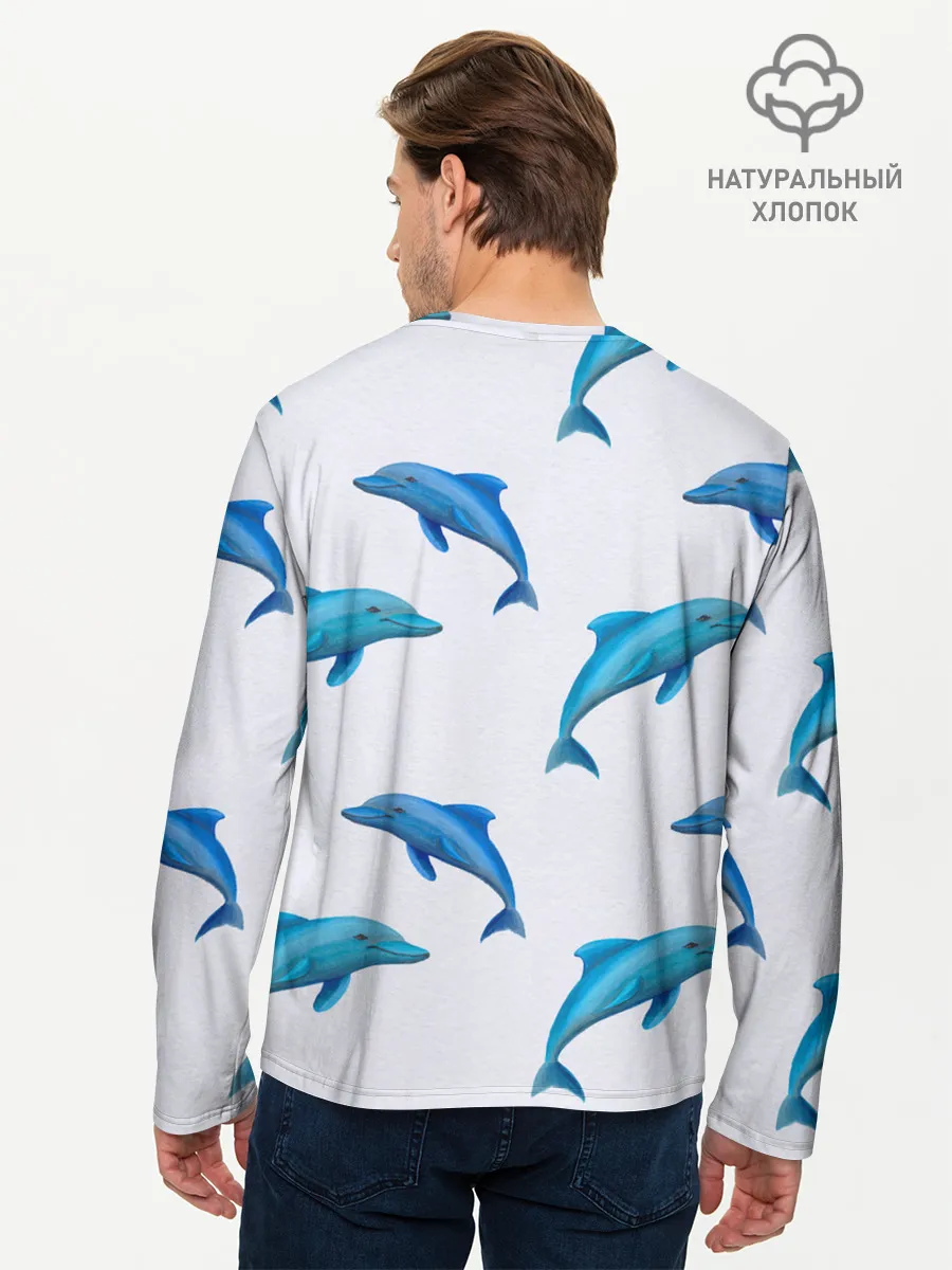 Мужской лонгслив базовый / Рай для дельфина