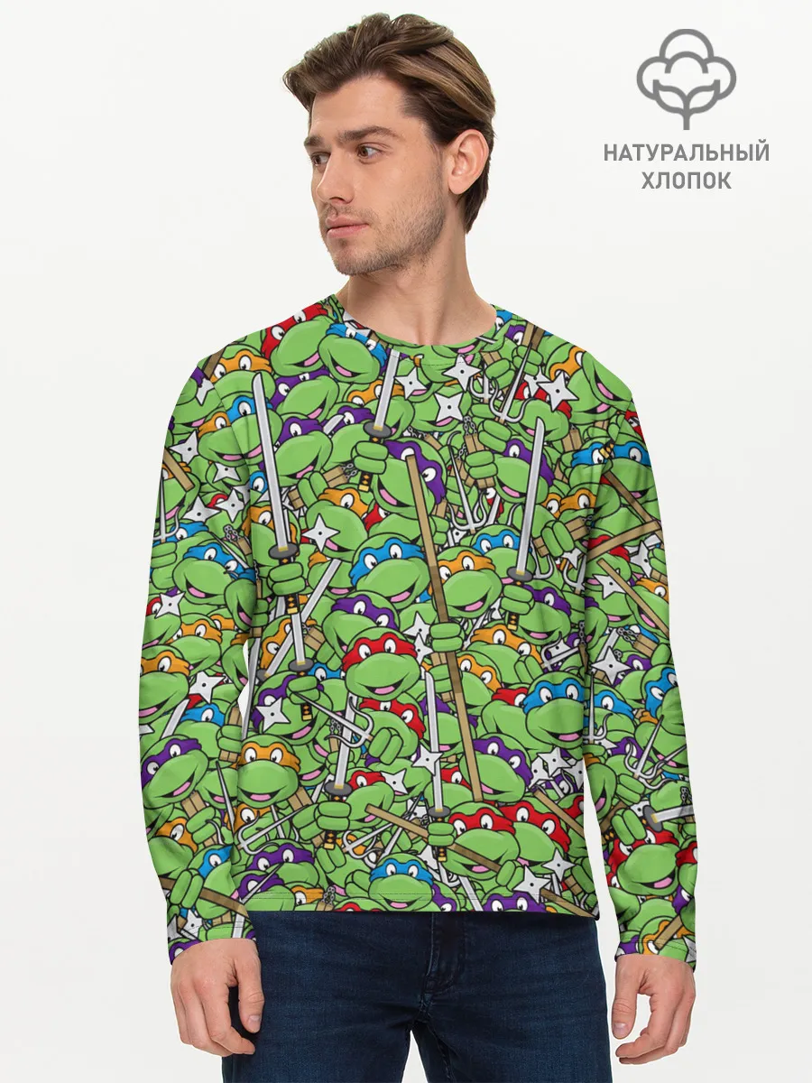 Мужской лонгслив базовый / Черепашки ниндзя