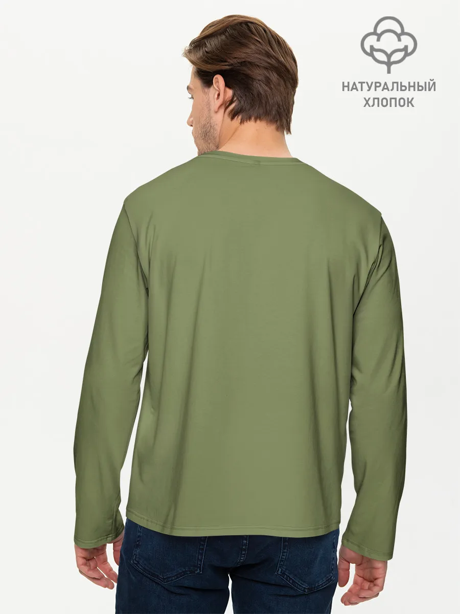 Мужской лонгслив базовый / Мона Лиза в маске