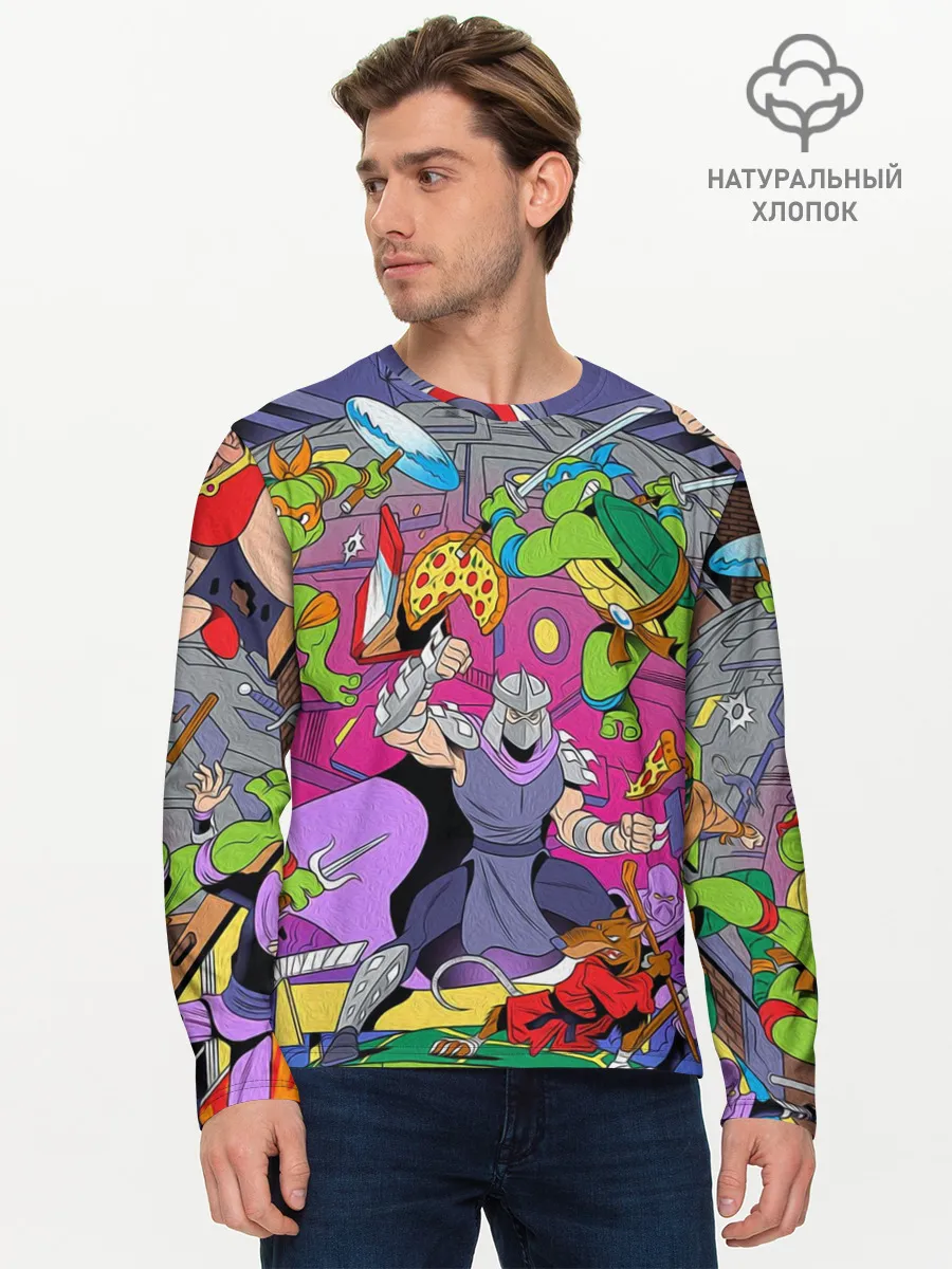 Мужской лонгслив базовый / ЧЕРЕПАШКИ