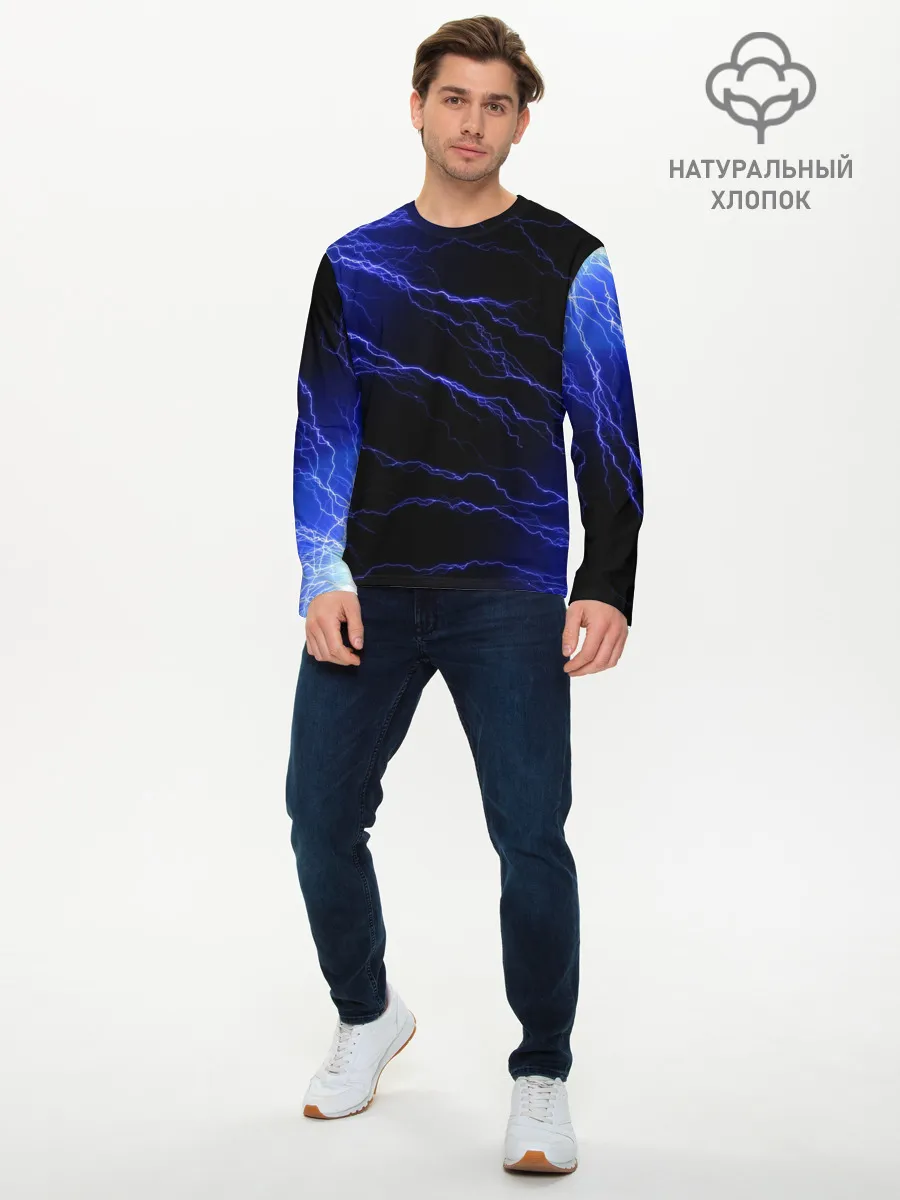 Мужской лонгслив базовый / МОЛНИИ | РАЗРЯДЫ | НЕОН