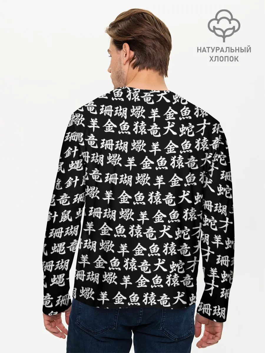 Мужской лонгслив базовый / ИЕРОГЛИФЫ