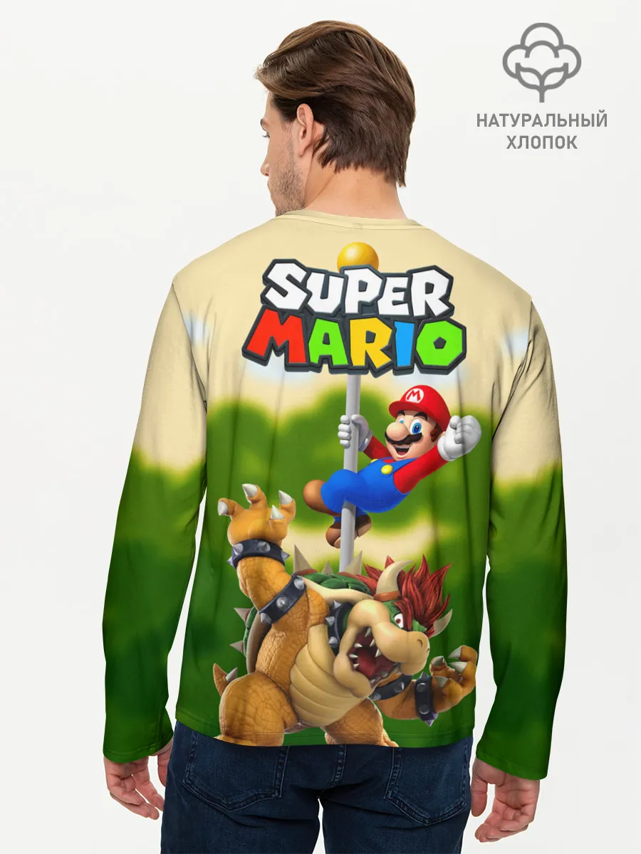 Мужской лонгслив базовый / Mario Coins