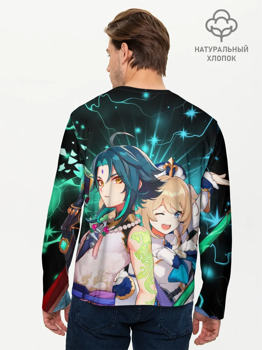 Мужской лонгслив базовый / Сяо и Барбара, Genshin Impact