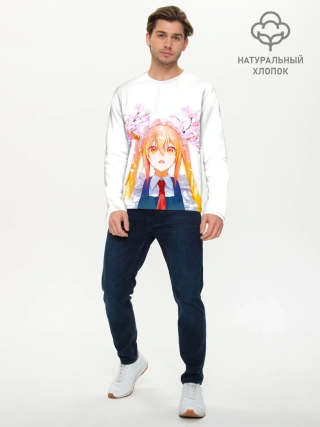 Мужской лонгслив базовый / Горничная Мисс Кобаяши расцветает Тору