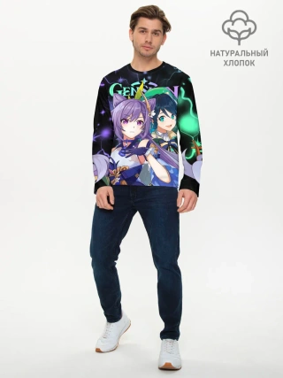Мужской лонгслив базовый / Венти и Кэ Цин, Genshin Impact
