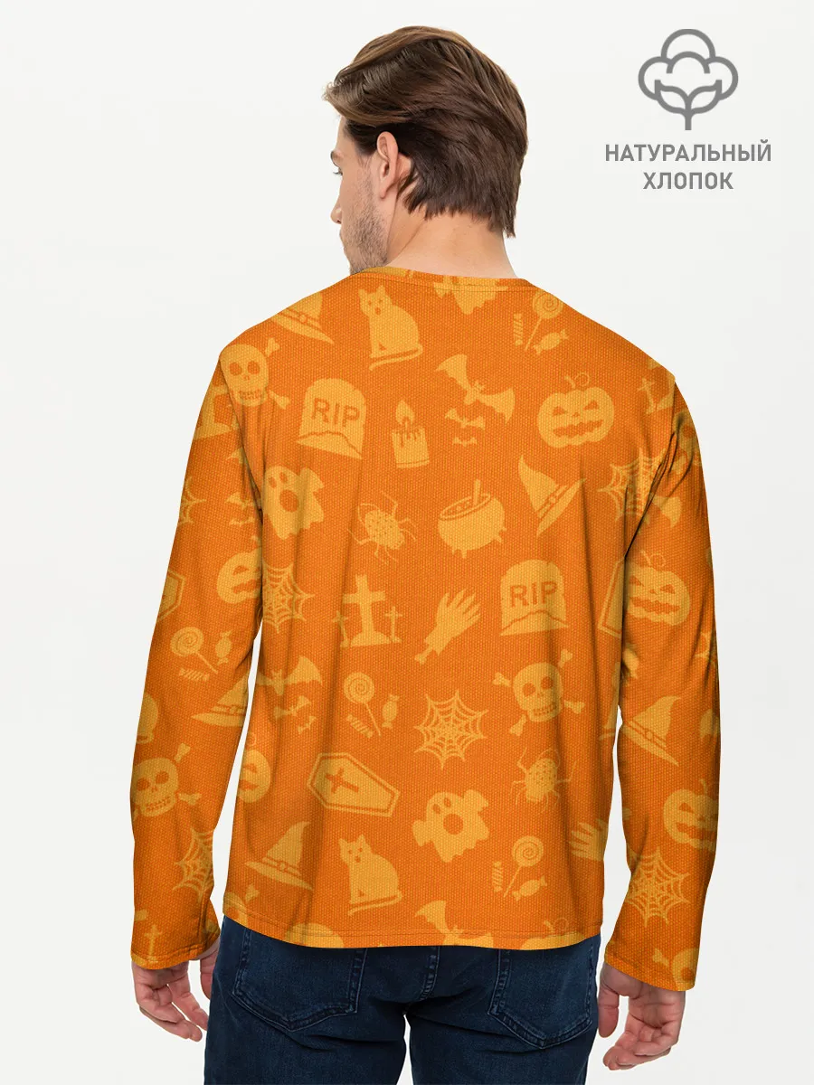 Мужской лонгслив базовый / ТЕПЛЫЙ ХЕЛЛОУИН