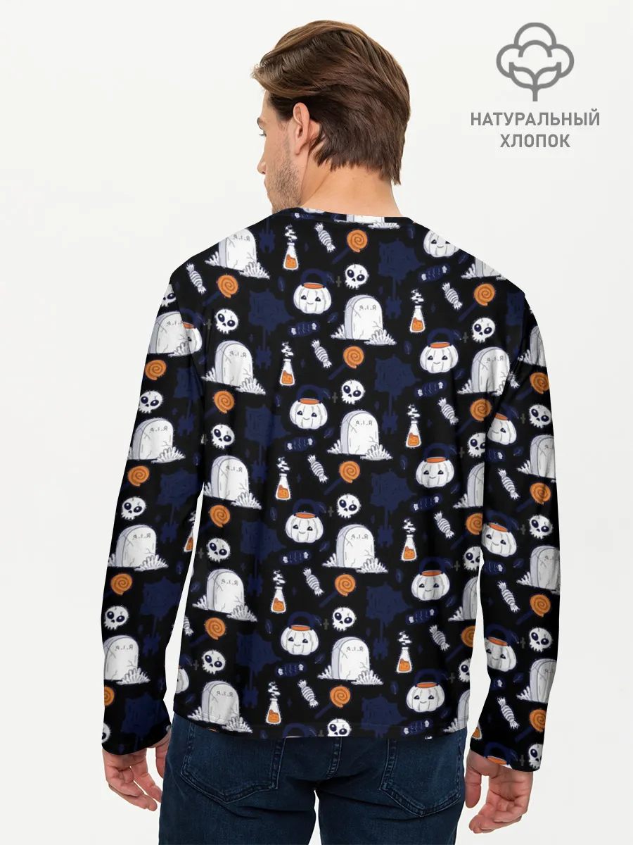 Мужской лонгслив базовый / Patern Halloween 7