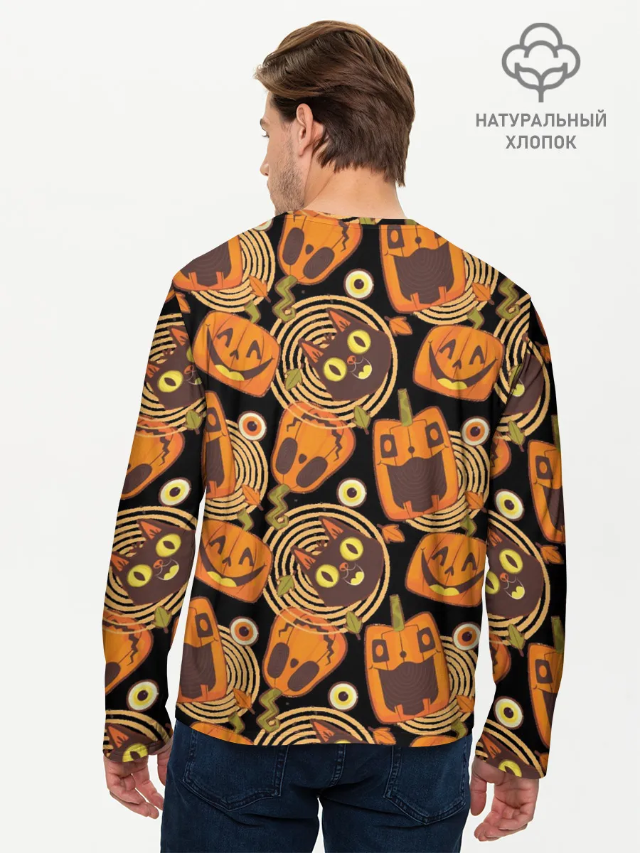 Мужской лонгслив базовый / Patern Halloween 10