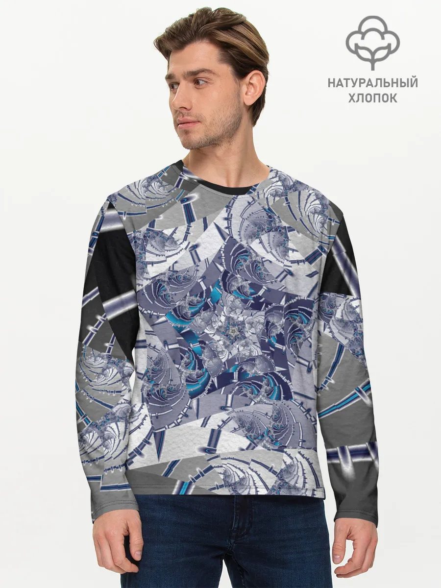 Мужской лонгслив базовый / Абстракция 499