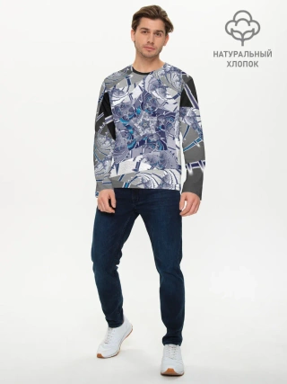 Мужской лонгслив базовый / Абстракция 499