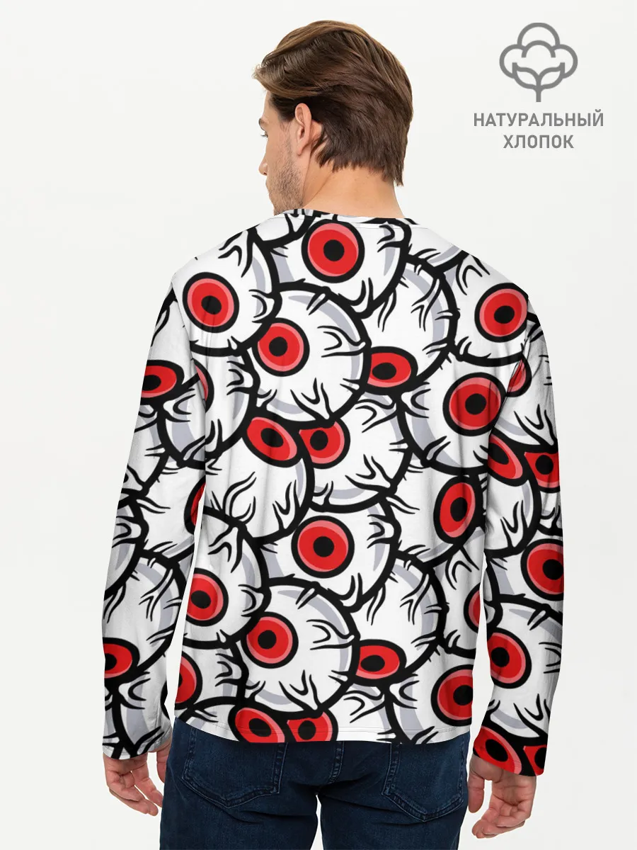 Мужской лонгслив базовый / HALLOWEEN EYES / ХЕЛЛОУИН ГЛАЗА