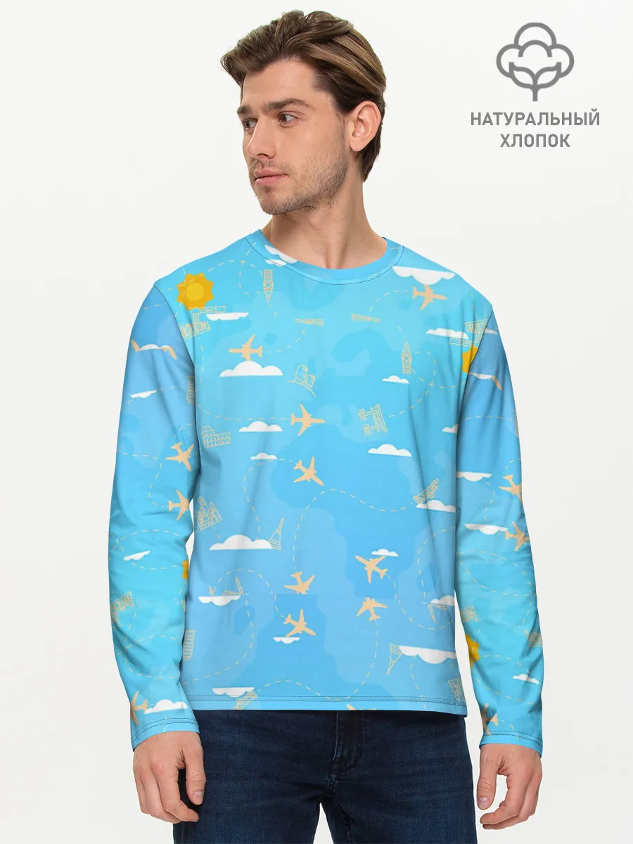 Мужской лонгслив базовый / мое путешествие