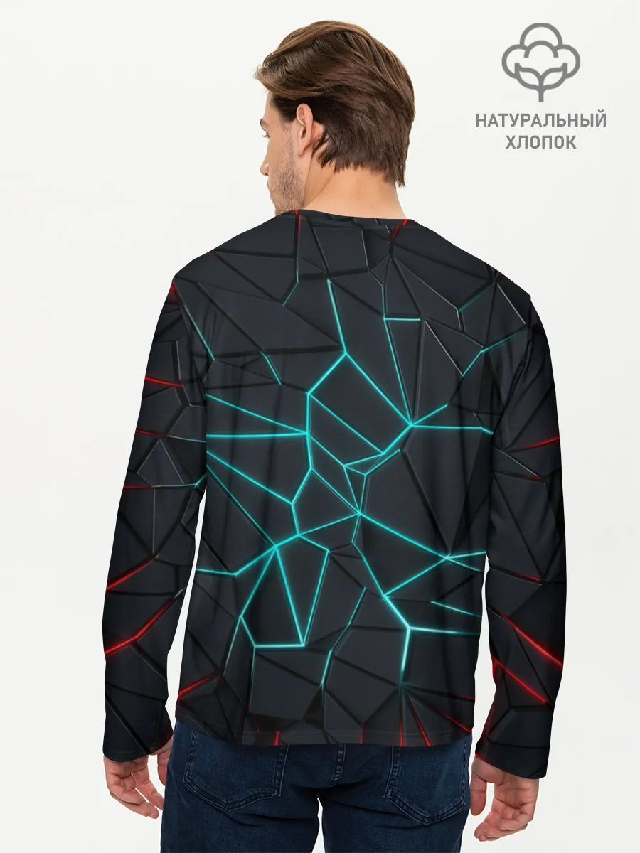 Мужской лонгслив базовый / Геометрический фон