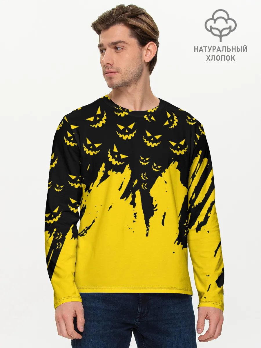 Мужской лонгслив базовый / HALLOWEEN SMILE | SMILE PUMPKIN