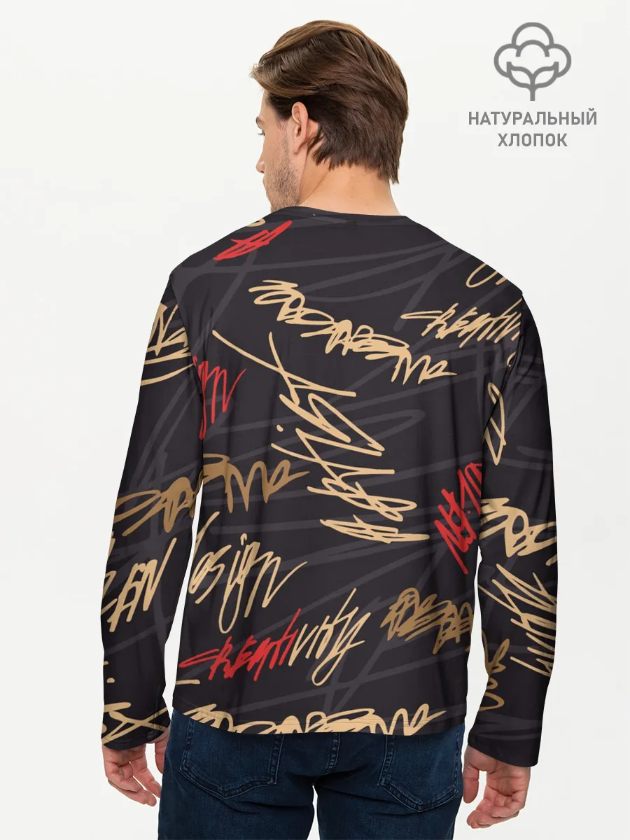 Мужской лонгслив базовый / Golden graffiti