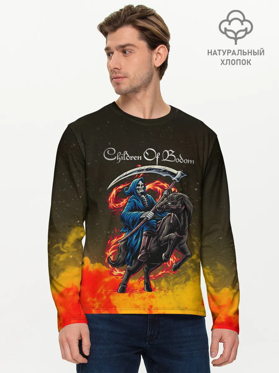Мужской лонгслив базовый / Children of Bodom | Skeleton on a horse