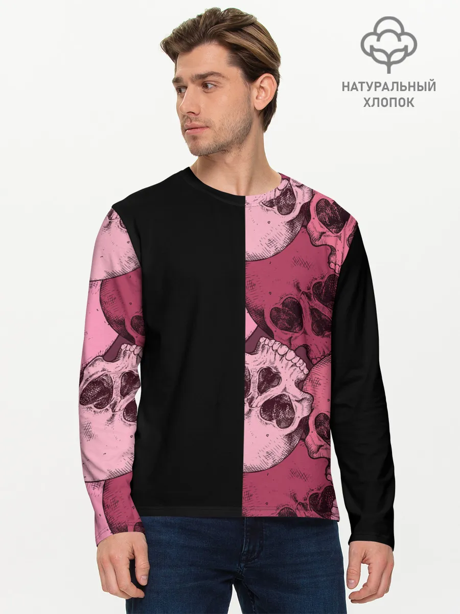 Мужской лонгслив базовый / Dark and Skull