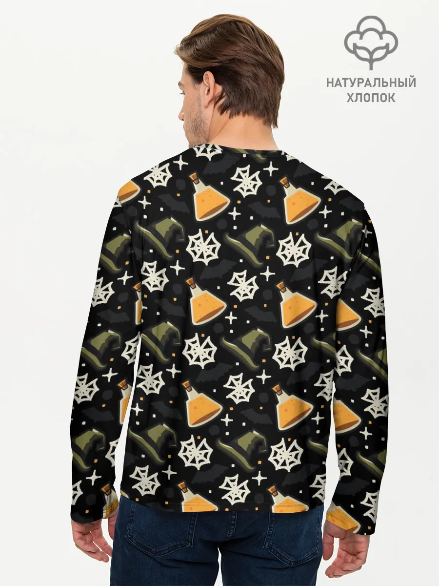 Мужской лонгслив базовый / Patern Halloween 11