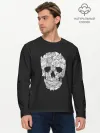 Мужской лонгслив базовый / Череп из котов