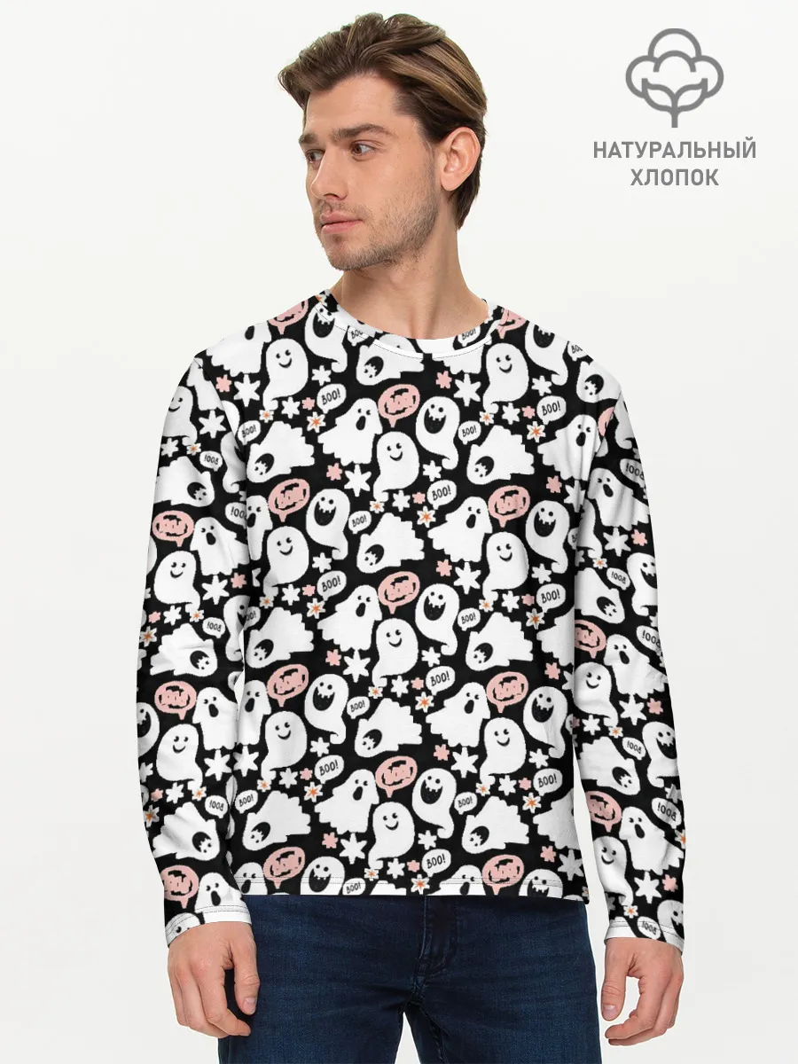 Мужской лонгслив базовый / Patern Halloween 19