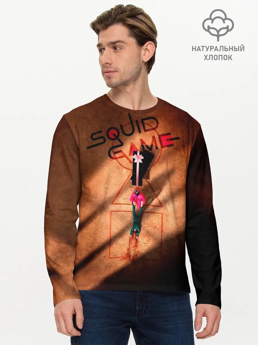 Мужской лонгслив базовый / Squid Game Игра в кальмара корейский сериал