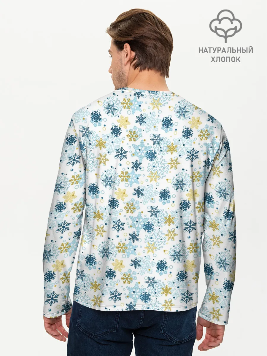 Мужской лонгслив базовый / Снежинки Кружатся