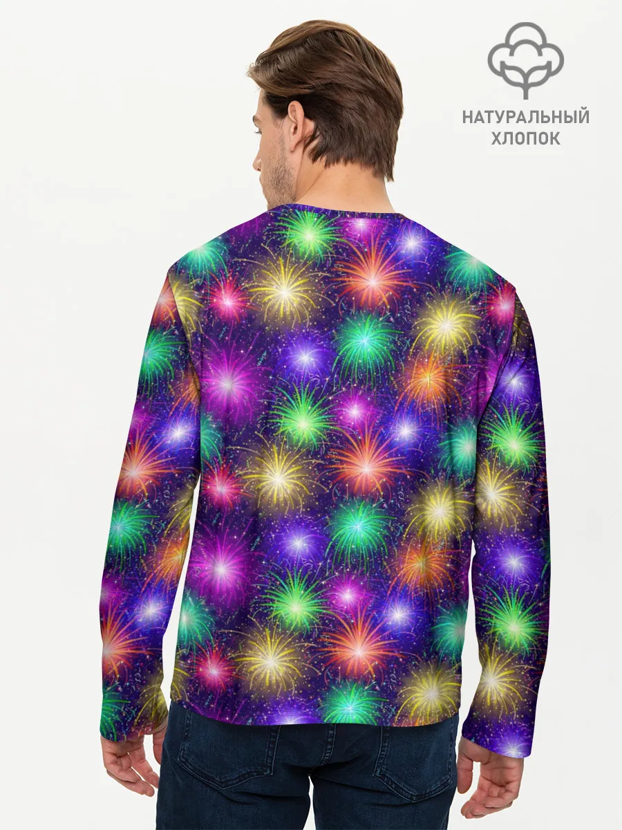 Мужской лонгслив базовый / Фейерверк