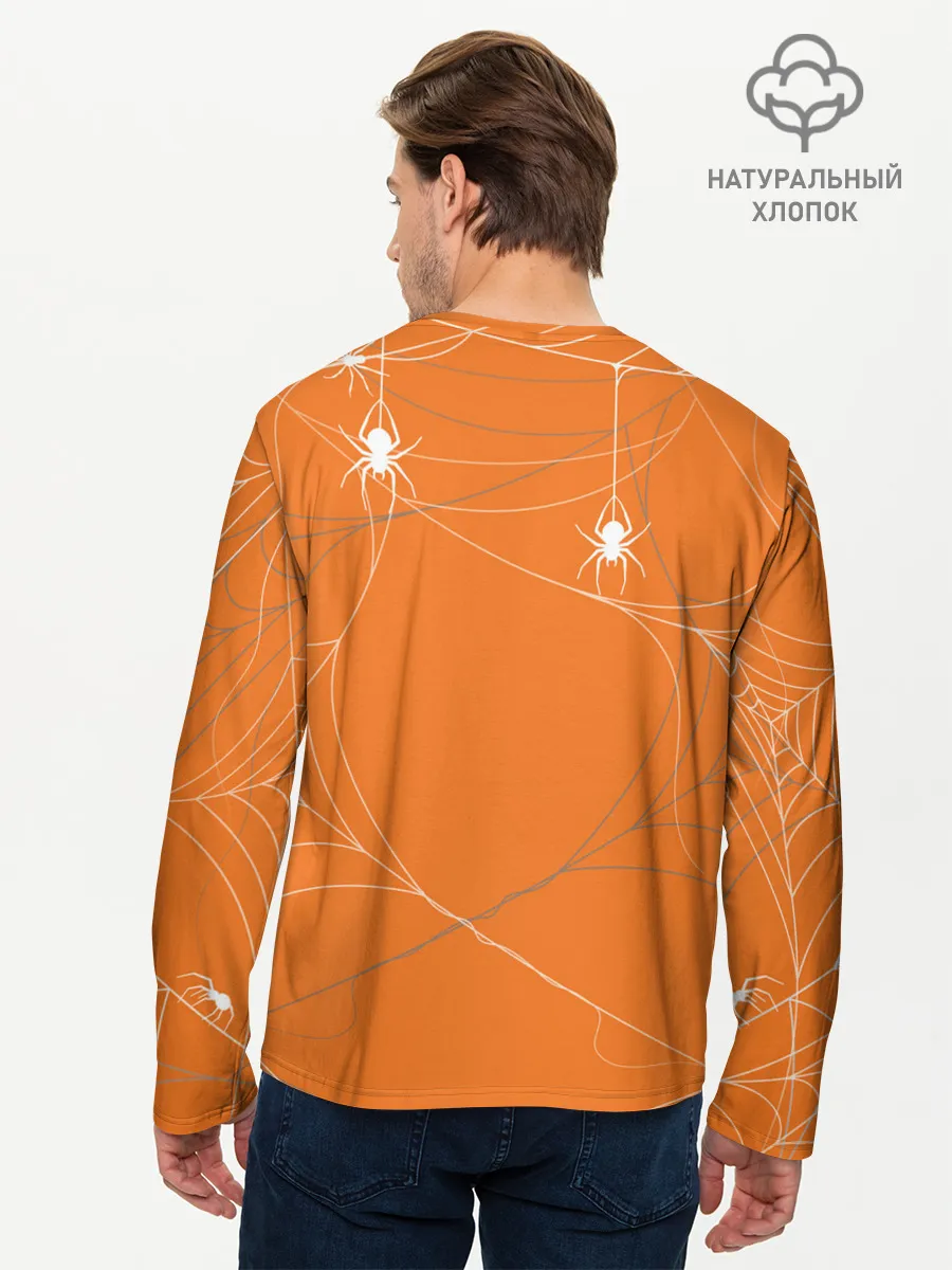 Мужской лонгслив базовый / ПАУТИНКА НА ХЭЛЛОУИН