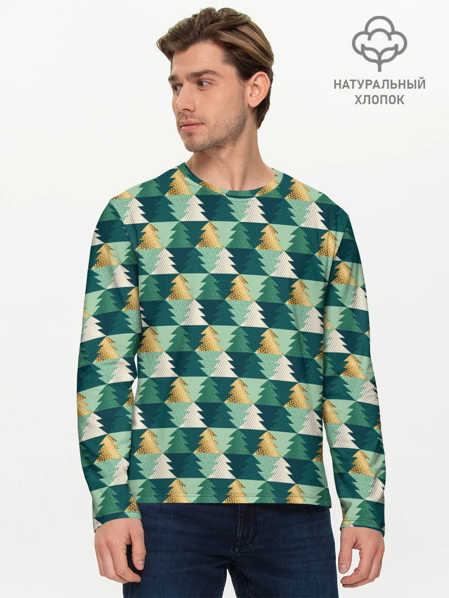 Мужской лонгслив базовый / Ёлочный Дизайн